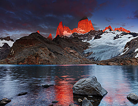 泻湖,日出,巴塔哥尼亚,阿根廷