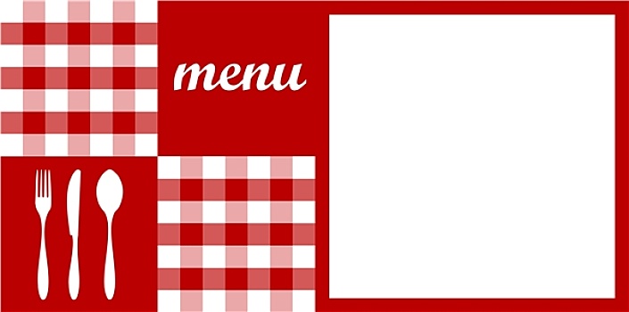 菜单,设计,红色,桌布,餐具,白色,文字
