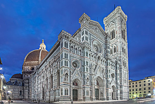 意大利,托斯卡纳,佛罗伦萨,中央教堂,黎明,大教堂,圣母百花大教堂,佛罗伦萨大教堂,大幅,尺寸