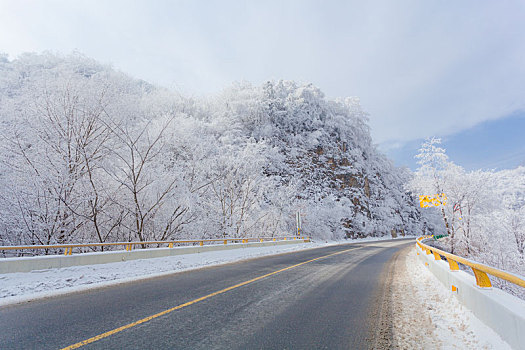 陕西,秦岭,公路,雪景