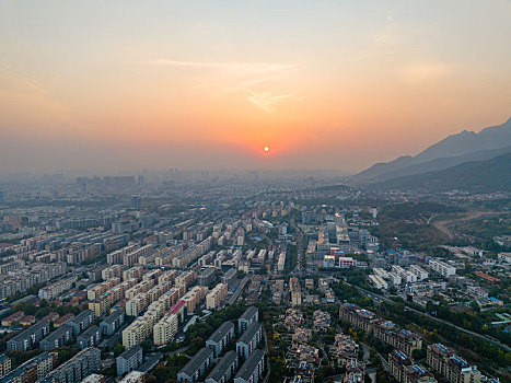 航拍山东泰安风光