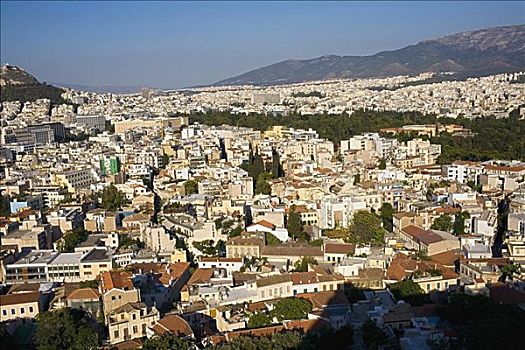 俯拍,建筑,城市,雅典,希腊