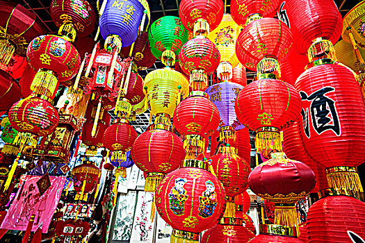 丝绸,市场,纸灯笼,北京,中国