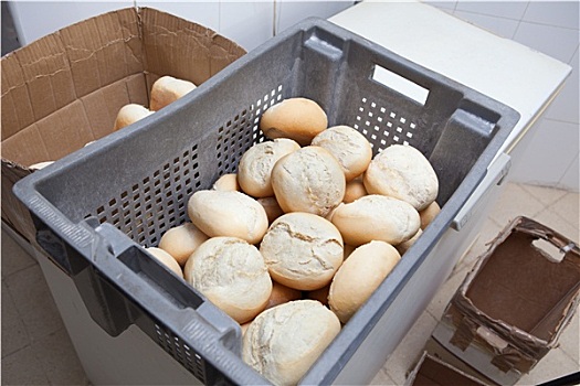 盒子,新鲜,烘制,面包卷