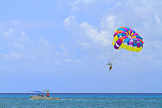 墨西哥,尤卡坦半岛,干盐湖,卡门,伞降滑翔