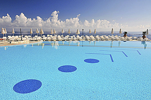 全景,酒店,奢华,无限,游泳池,邀请,浸,远眺,克里特岛,爱琴海
