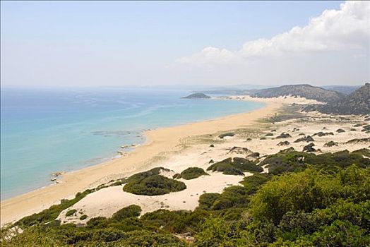金沙,海滩,半岛,塞浦路斯北部