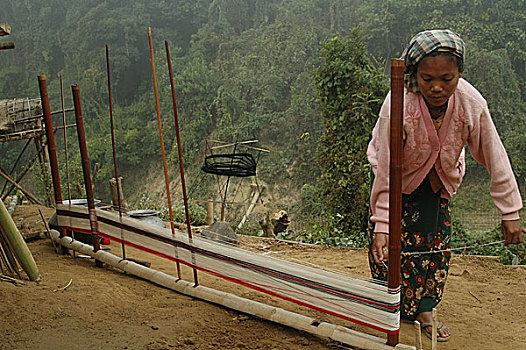 部族,女人,工作,房子,孟加拉,一月,2007年