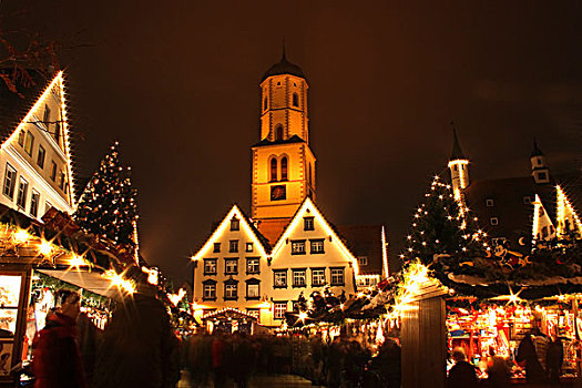 市场,圣诞市场,地区,巴登符腾堡,德国,欧洲