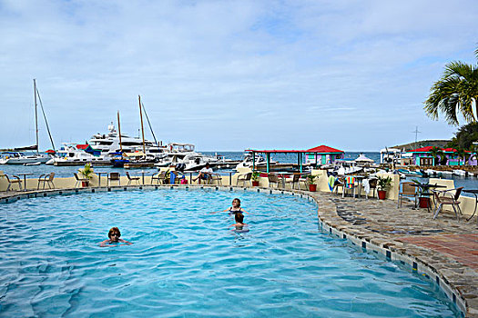 加勒比,英属维京群岛,维京果岛,游泳池,湾,胜地,码头,声音,大幅,尺寸