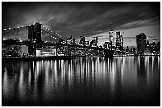 风景,布鲁克林大桥,公园,日落