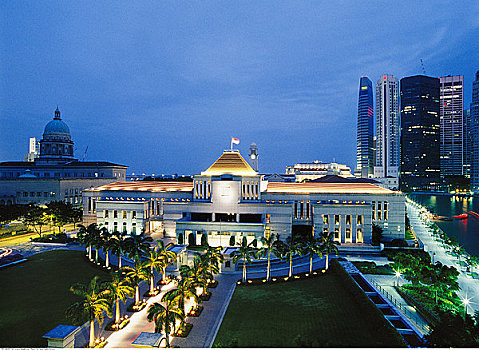 国会大厦,黄昏,新加坡