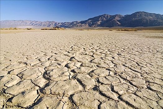 干燥,缝隙,黏土,土地,死亡谷国家公园,加利福尼亚,美国,北美