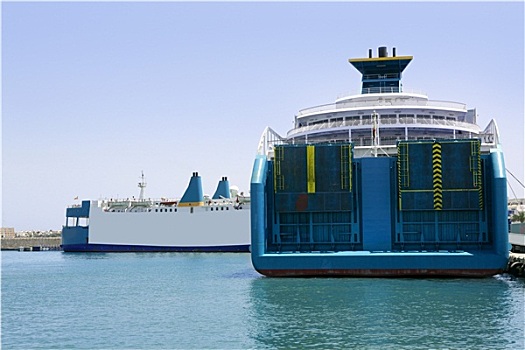 蓝色,乘客,货物,船,伊比萨岛