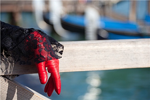 红色,手套,威尼斯狂欢节