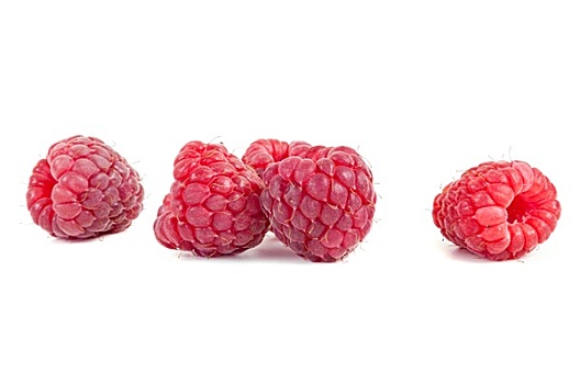 新鲜,树莓,白色背景,背景
