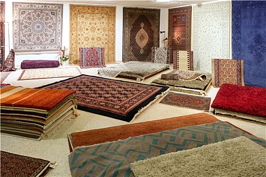 阿拉伯,地毯,店,展示,彩色