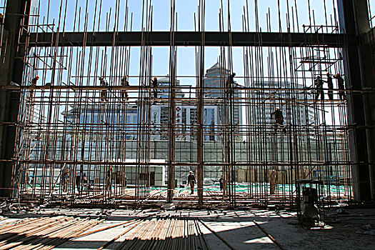 建筑工人,建筑,帘,墙壁,项目,北京