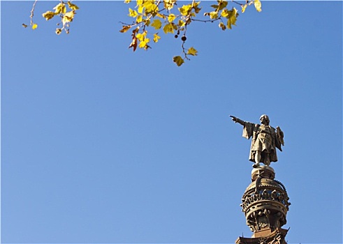 哥伦布,纪念建筑,巴塞罗那,明信片