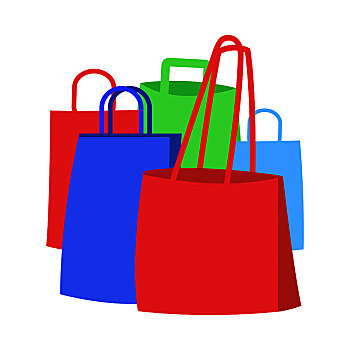 多,彩色,购物袋,矢量,插画,购买,季节,销售,超市,概念,隔绝,白色背景,背景,电子商务,网上购物,象征