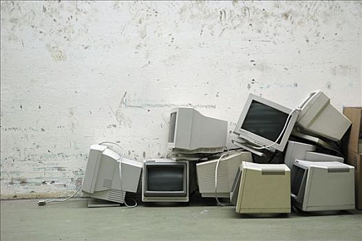 电子,废料,老,显示器