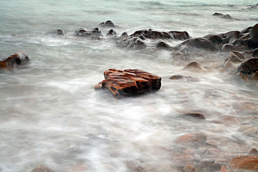 北海,银滩,礁石,沙滩,浴场,游客,海水,海浪,风光,自然,冠头岭,砥柱