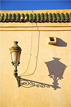 路灯,摩洛哥,非洲,房瓦,装饰