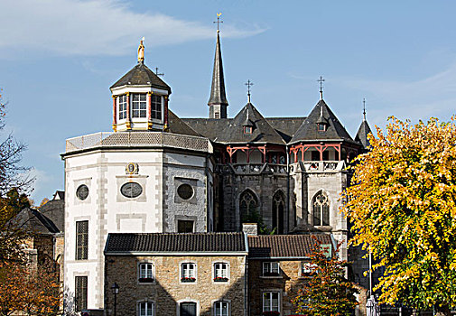 小教堂,后面,20世纪,房子,亚琛,北莱茵威斯特伐利亚,德国