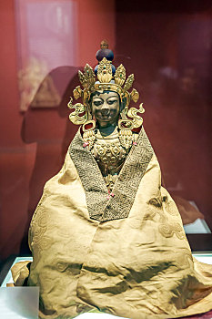 披袈裟如意观音铜像,河南省洛阳博物馆馆藏文物