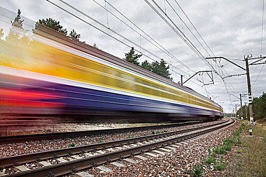 客运列车,轨道,速度,动感