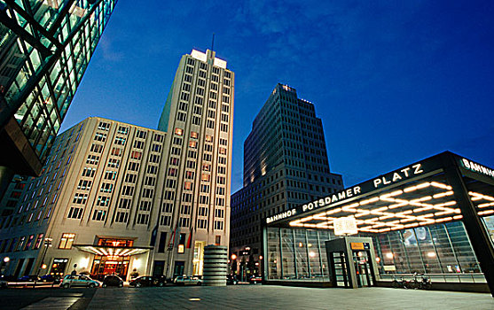 摩天大楼,波茨坦,德国,塔,中心,酒店,蒂尔加滕,地区,柏林,欧洲