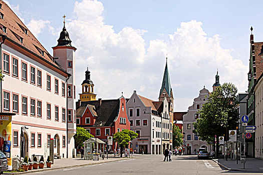 城镇风光,因格尔斯塔德特,巴伐利亚,德国,欧洲