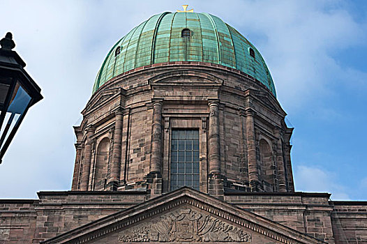 圆顶,教堂,新古典主义,纽伦堡,中间,弗兰克尼亚,巴伐利亚,德国,欧洲