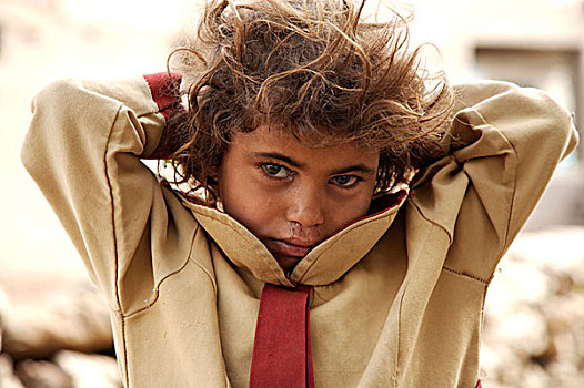 孩子,乡村,公里,北方,城市,地区,埃及,六月,2007年