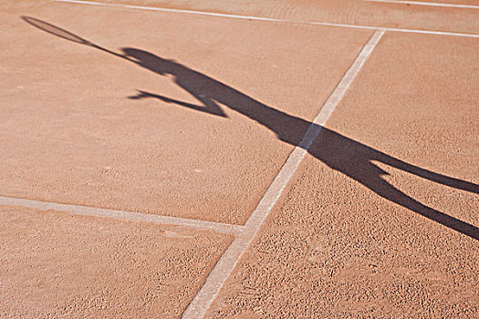 影子,人,玩,网球