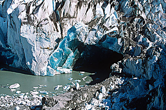 冰河,蓝色,冰,舌头,湾,不列颠哥伦比亚省,加拿大