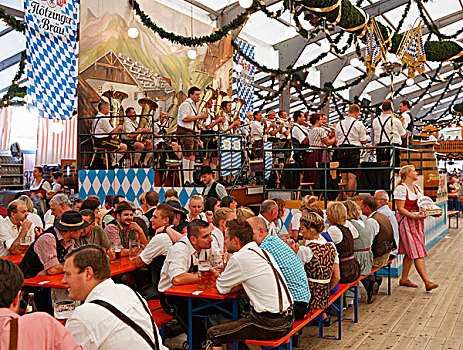 啤酒帐篷,罗森海姆,秋天,节日,上巴伐利亚,巴伐利亚,德国,欧洲