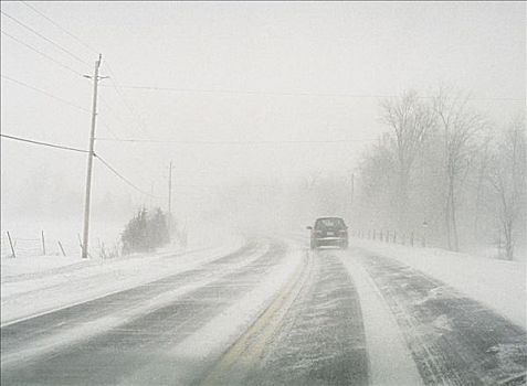 积雪,公路,安大略省,加拿大