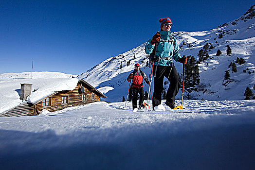 登山,雪鞋,旅游,顶峰,基茨比厄尔,阿尔卑斯山,提洛尔,奥地利