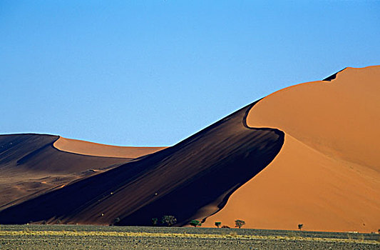 沙丘,蓝天,纳米比诺克陆夫国家公园