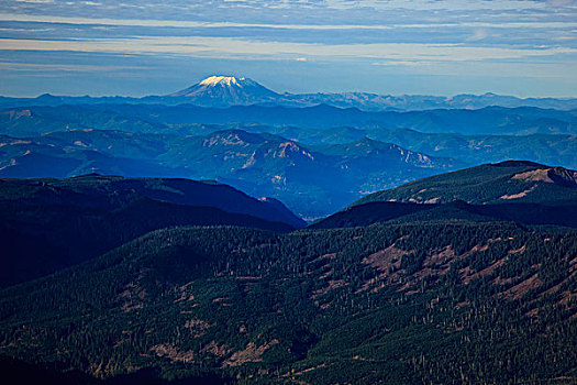 美国,俄勒冈,俯视,风景,看,北方,山