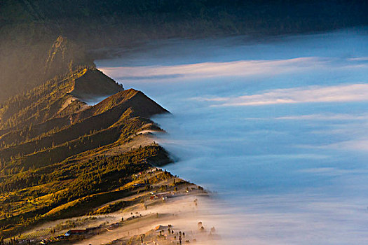 边缘,火山口,婆罗莫,国家公园,东方,爪哇,印度尼西亚,大幅,尺寸