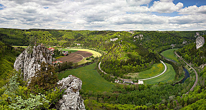 石头,多瑙河,山谷,靠近,巴登符腾堡,德国,欧洲