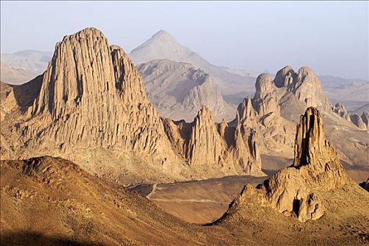 山,阿哈加尔,山峦,阿尔及利亚,撒哈拉沙漠,北非