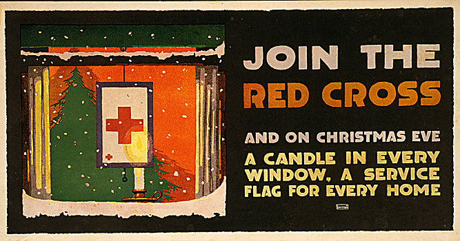 圣诞节,募款,海报,红十字