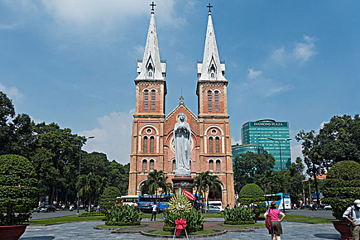 教堂,胡志明市,越南,亚洲