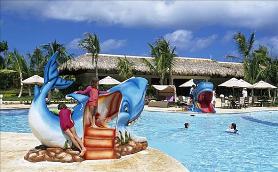 游泳池,蓬塔卡纳,酒店,干盐湖,多米尼加共和国,加勒比海