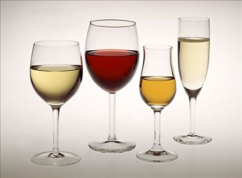 玻璃杯,红色,白色,闪闪发光,甜酒