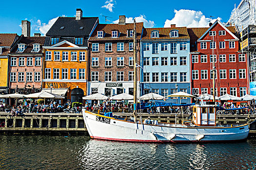 渔船,新港,17世纪,水岸,哥本哈根,丹麦,大幅,尺寸