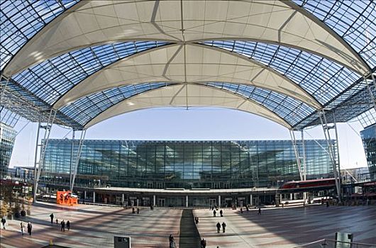 屋顶,机场,1号航站楼,慕尼黑,巴伐利亚,德国,欧洲
